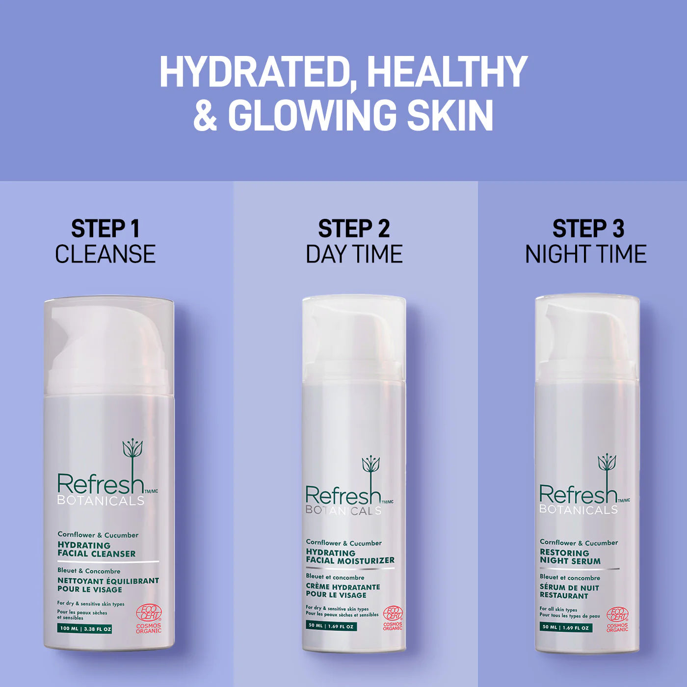 Hydrating Facial Moisturizer - Cornflower & Cucumber - 50 mL