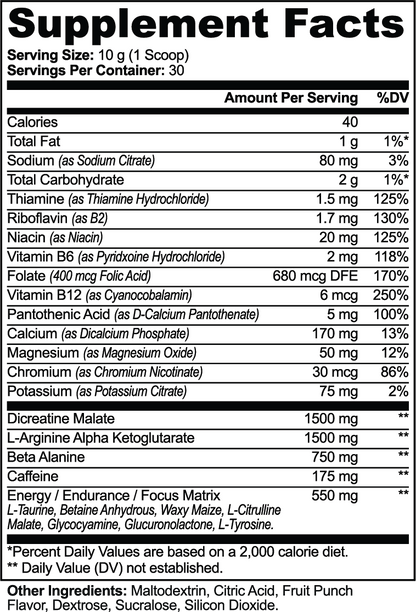 solikka Nitric Shock Pre-Workout Powder (Fruit Punch) 10.6 Oz