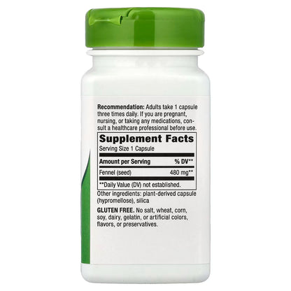 Nature's Way Fennel Seed 480 mg, 100 Vegan Capsules