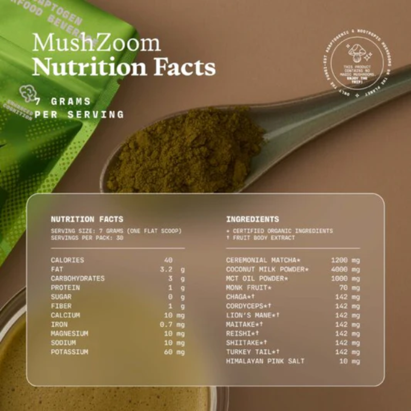 MushZoom Super Matcha Latte 30 Servings