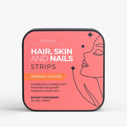 solikka Hair, Skin & Nails Strips Orange Flavor 30 Oral Strips