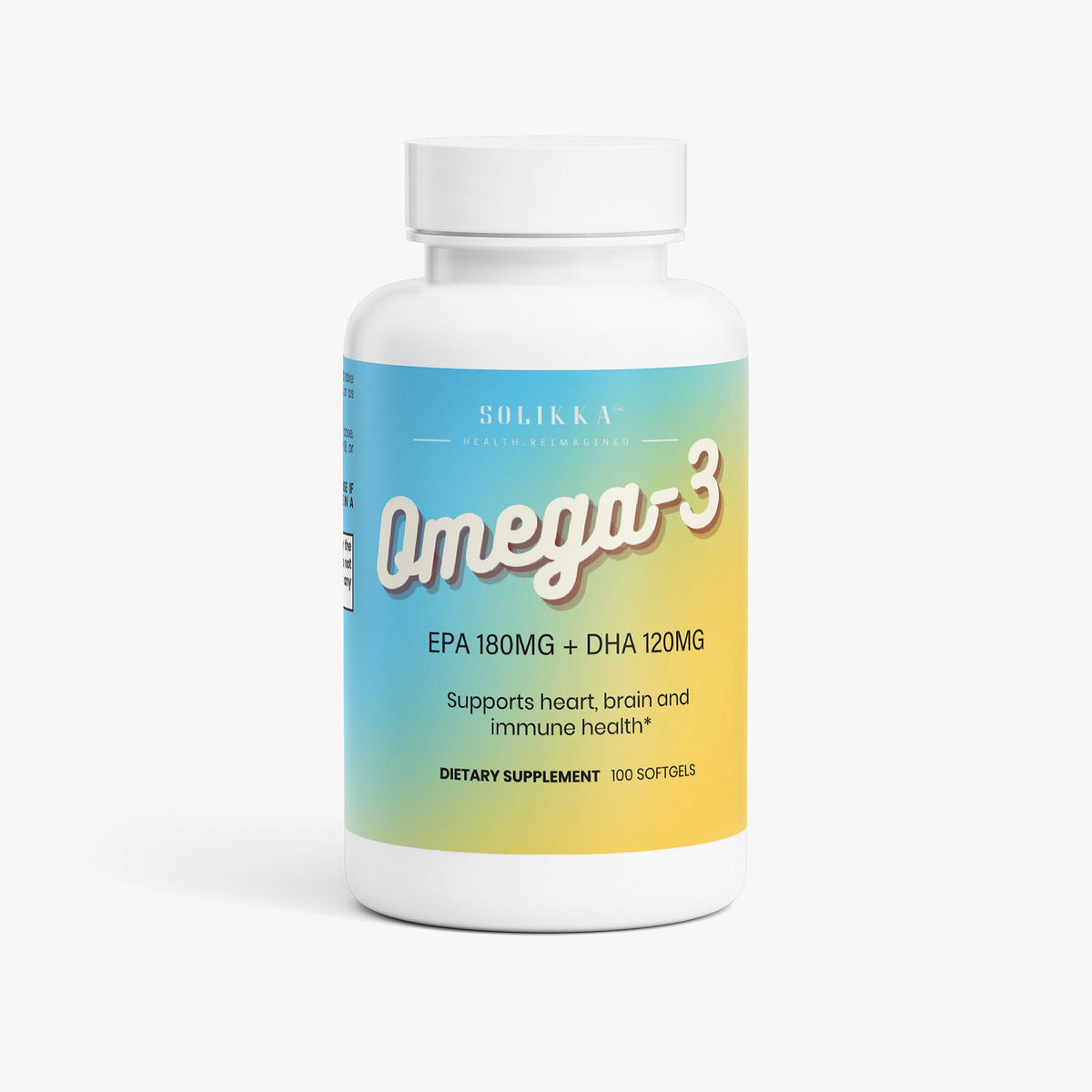 solikka Omega-3 EPA 180mg + DHA 120mg - 100 Ct