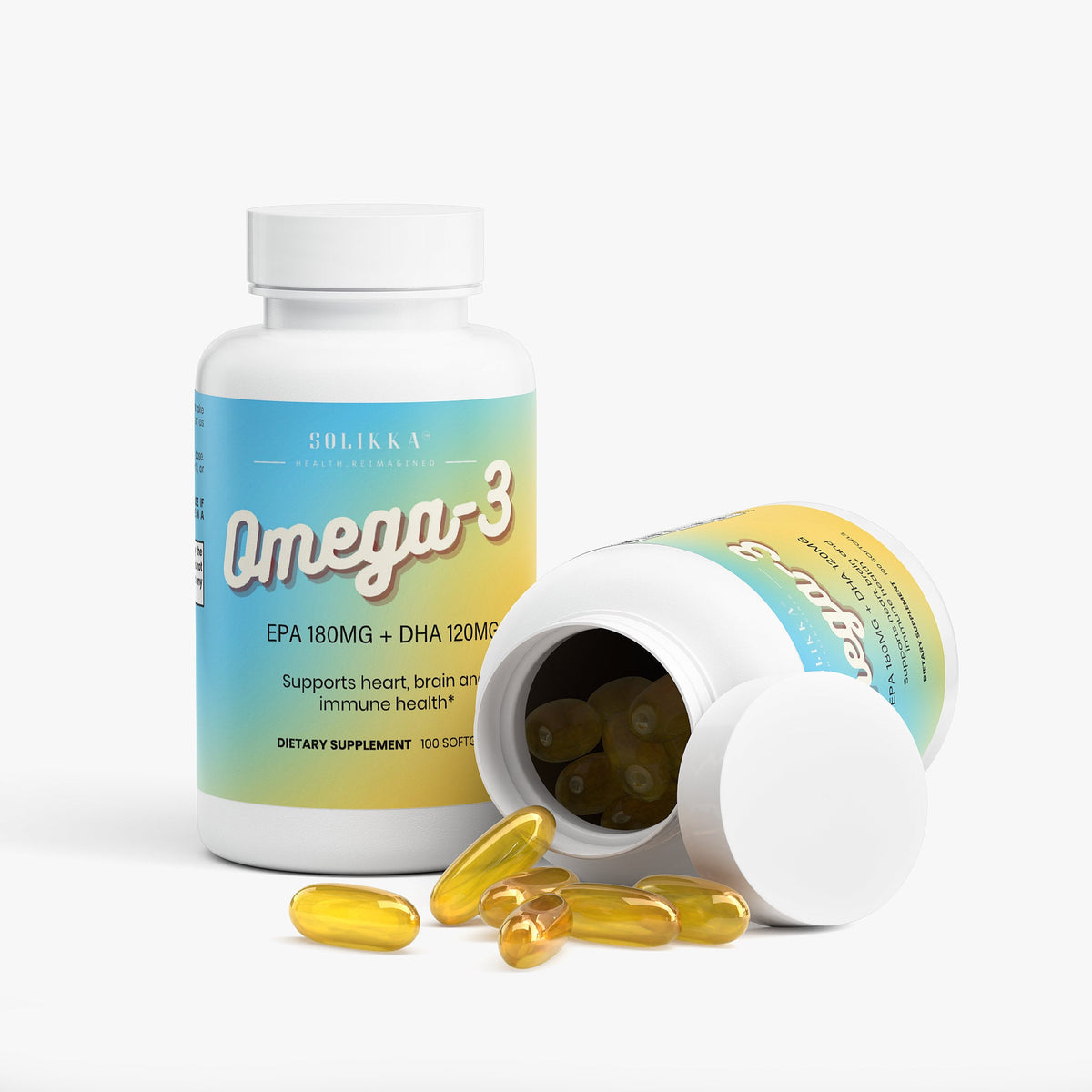 solikka Omega-3 EPA 180mg + DHA 120mg - 100 Ct