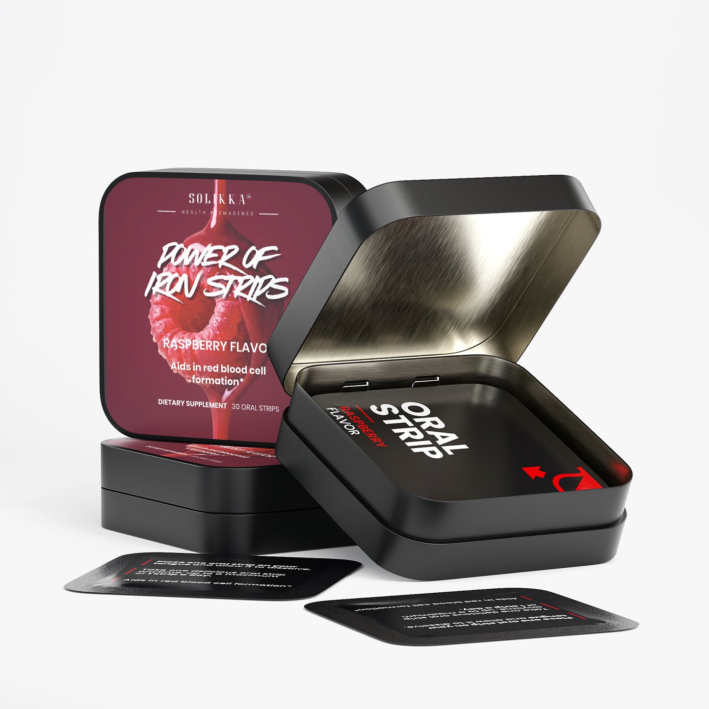 Power of Iron Raspberry Flavor 30 Oral Strips