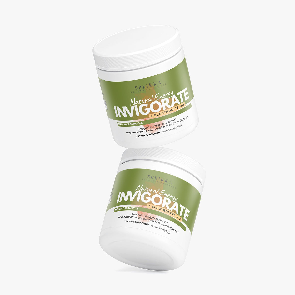 solikka Invigorate Natural Energy + Elecrtolyte Mix Melon Creamsicle 4.9 Oz