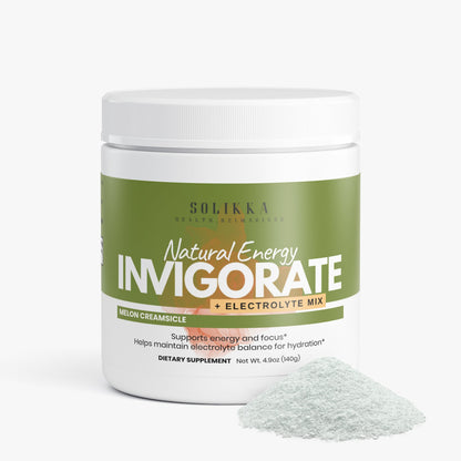 solikka Invigorate Natural Energy + Elecrtolyte Mix Melon Creamsicle 4.9 Oz