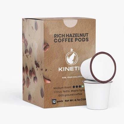 Rich Hazelnut Coffee Pods (Medium Roast) 12 Pods 4.7 Oz