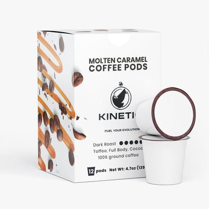 Molten Caramel Coffee Pods (Dark Roast) 12 Pods 4.7 Oz