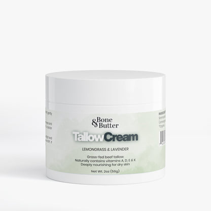 Bone & Butter Tallow Cream Lemongrass & Lavender 2 Oz