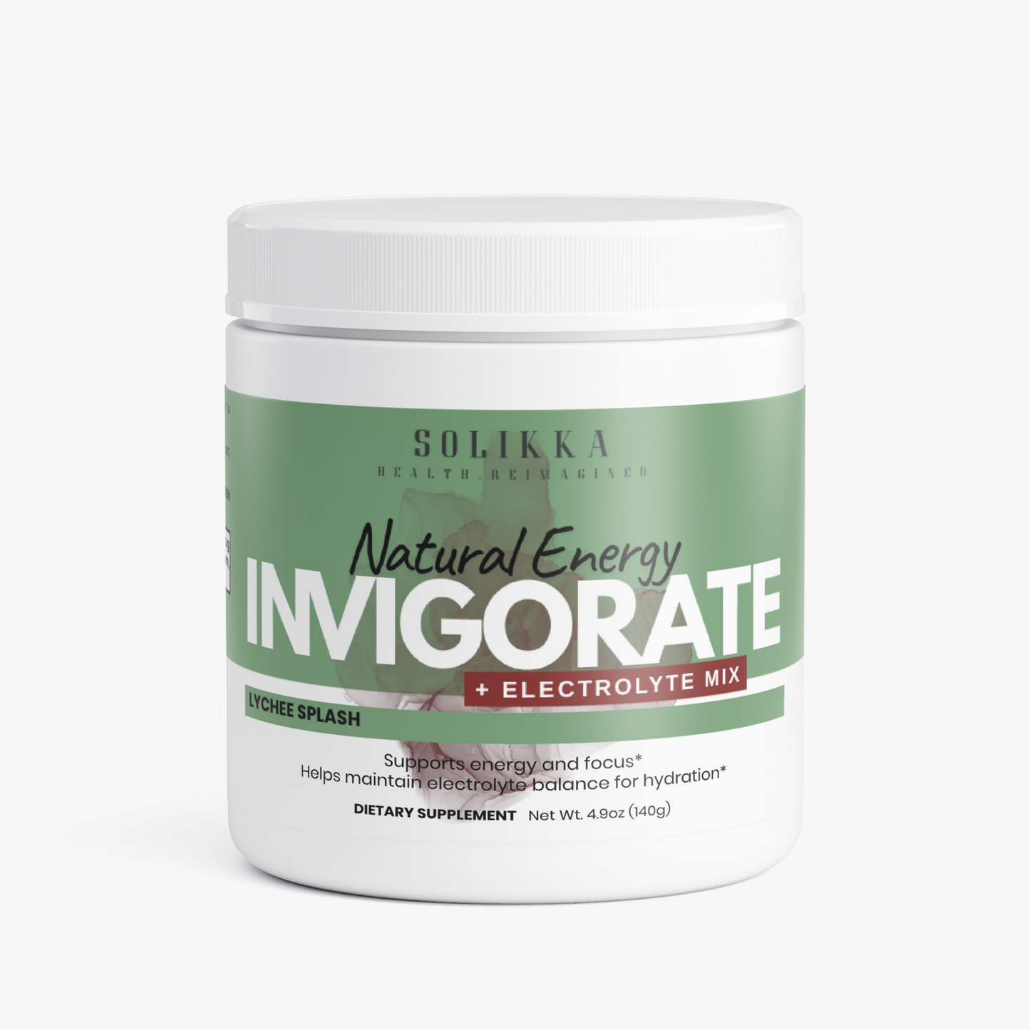 Invigorate Natural Energy + Electrolyte Mix Lychee Splash 4.9 Oz
