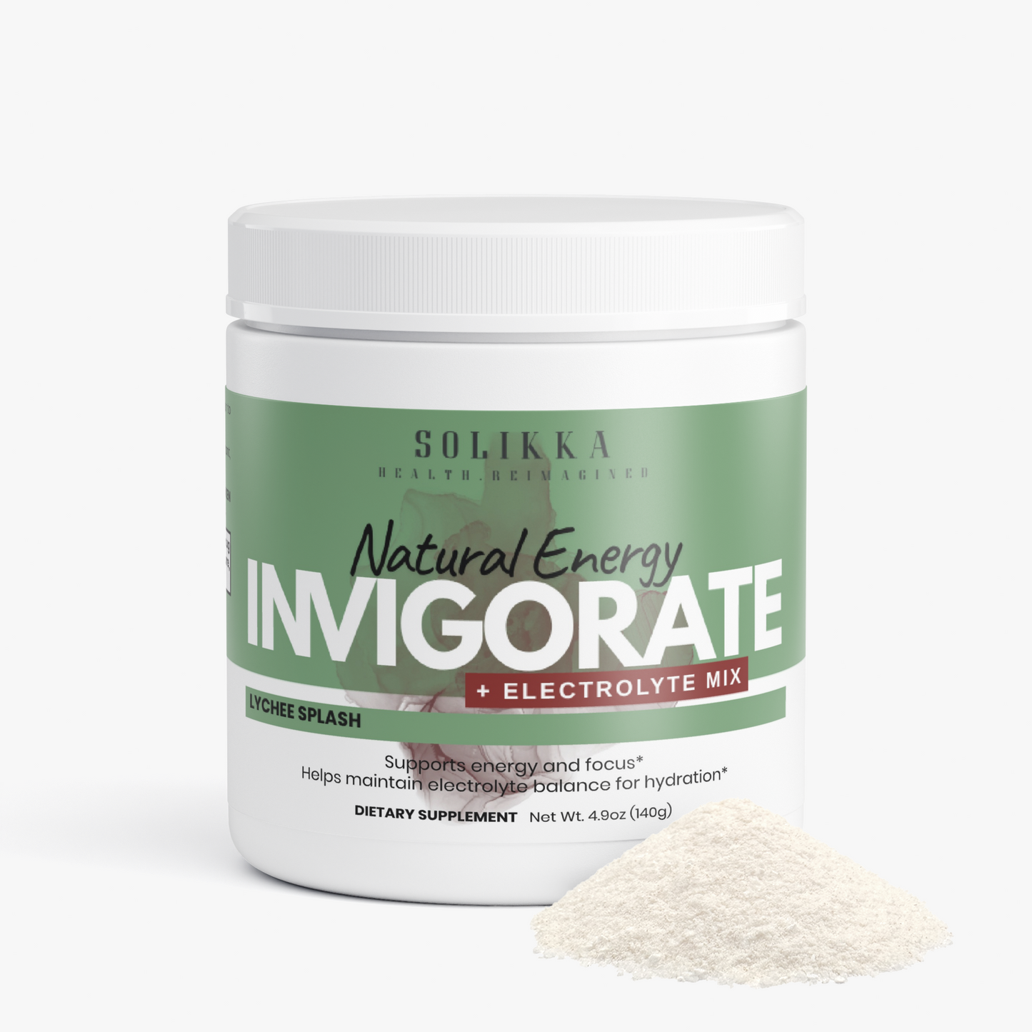 Invigorate Natural Energy + Electrolyte Mix Lychee Splash 4.9 Oz