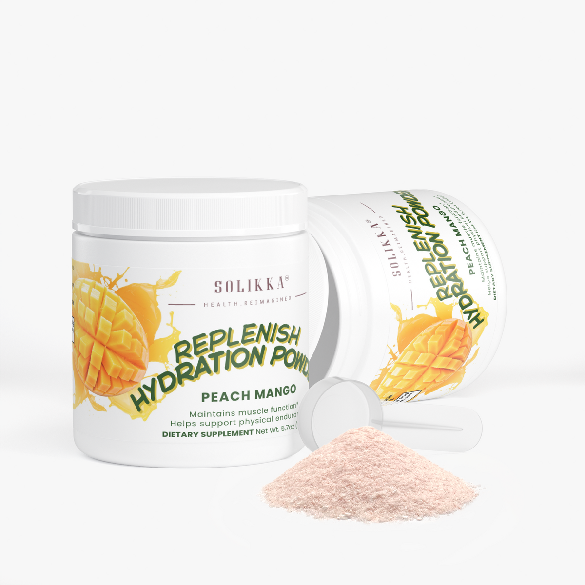 Solikka Replenish Electrolyte Mix Peach Mango 5.7 Oz