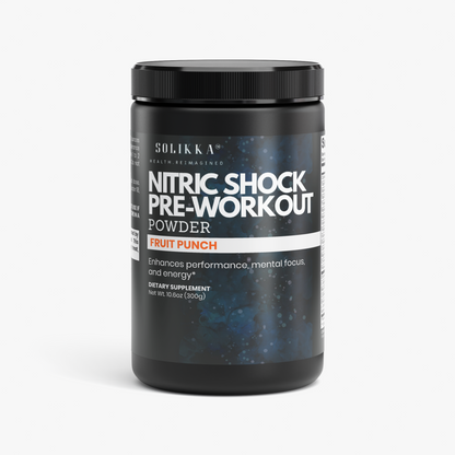 solikka Nitric Shock Pre-Workout Powder (Fruit Punch) 10.6 Oz