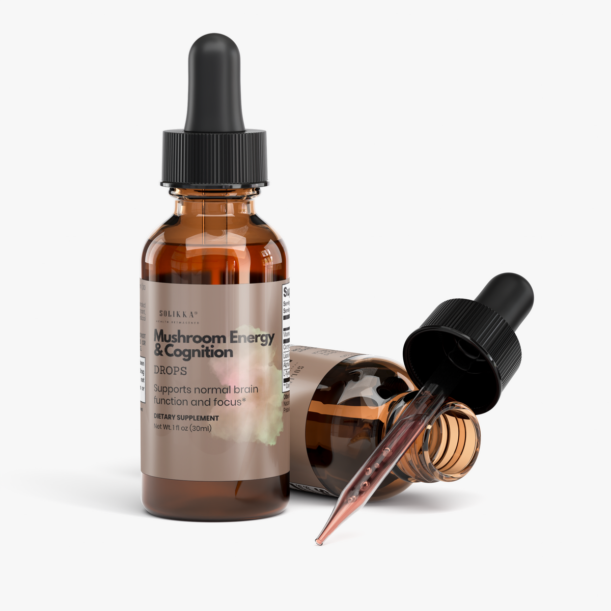 solikka Mushroom Energy & Cognition Drops 1 Fl OZ
