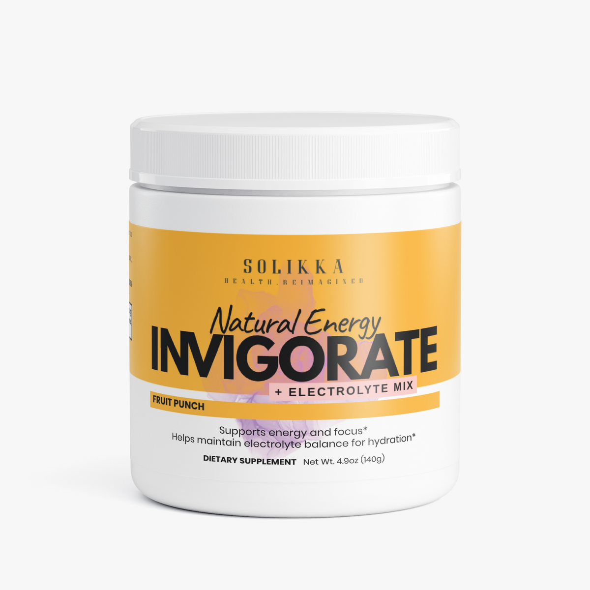 solikka Invigorate Natural Energy + Electrolyte Mix Fruit Punch 4.9 Oz
