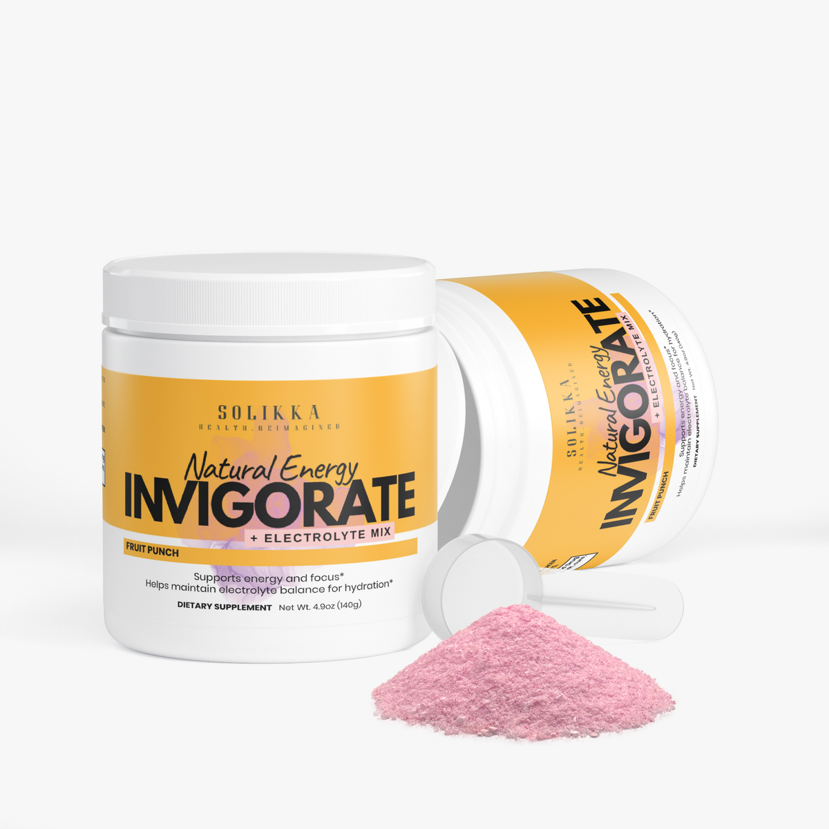 solikka Invigorate Natural Energy + Electrolyte Mix Fruit Punch 4.9 Oz