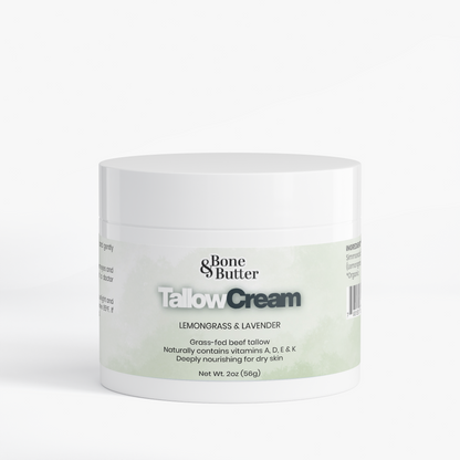 solikka Bone & Butter Tallow Cream Lemongrass & Lavender 2 Oz