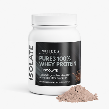 solikka Pure3 100% Whey Protein Isolate (Chocolate) 24.1 Oz