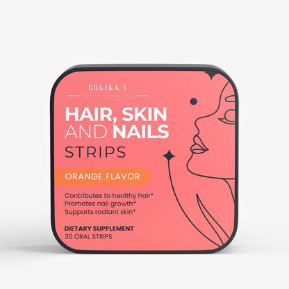 AlchePharma Naturals Solikka Hair, Skin & Nails Strips Orange Flavor 30 Oral Strips
