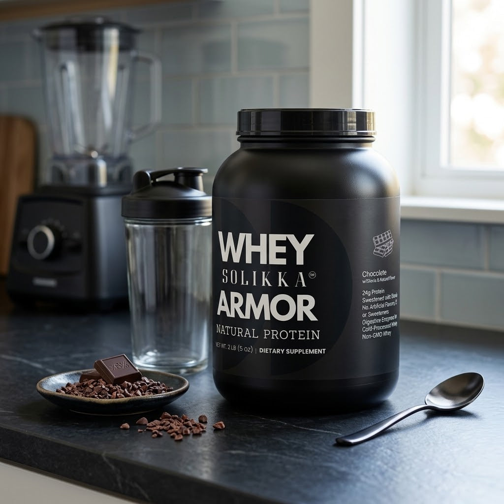 2lb Whey Armor Natural Protein Chocolate w/Stevia & Natural Flavor Non-GMO