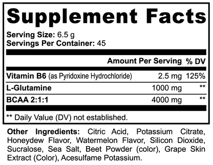 solikka BCAA Post Workout Powder (Honeydew/Watermelon) 10 .3Oz