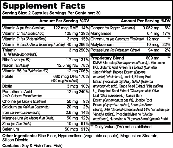 Solikka Neuro Boost Plus Brain & Focus Formula 60 Ct