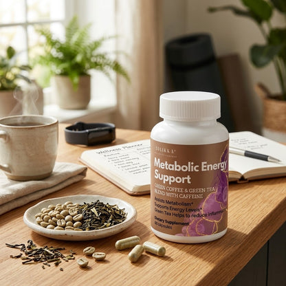 solikka Metabolic Energy Support – Green Coffee & Green Tea Blend with Caffeine (60 Capsules)