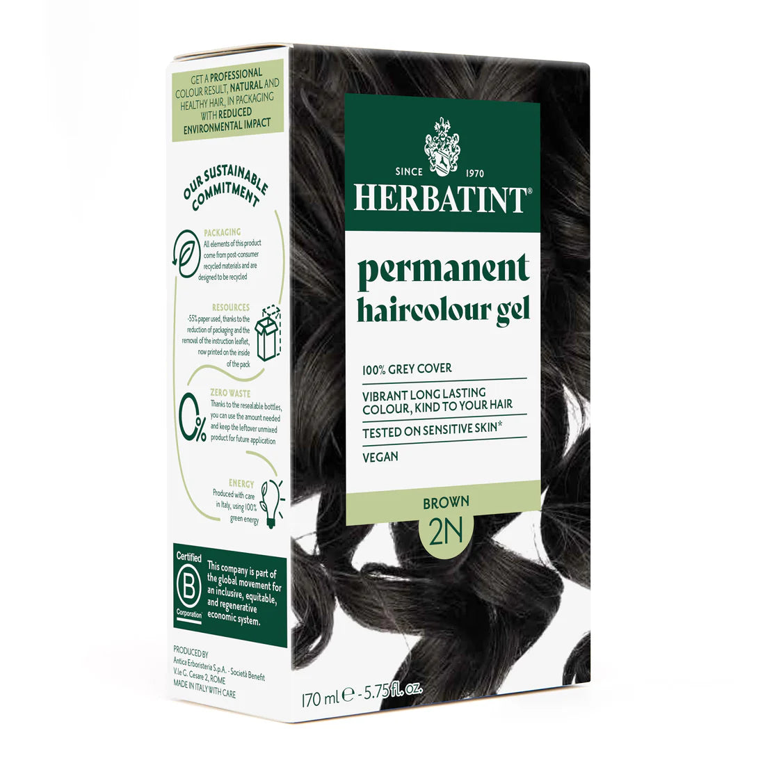 Permanent Hair Color Gel - 2N Brown