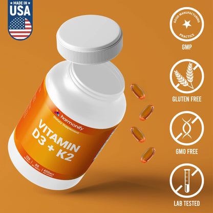 Vitamin D3 K2 400 mcg | 120 Softgels |  Bone & Heart Support