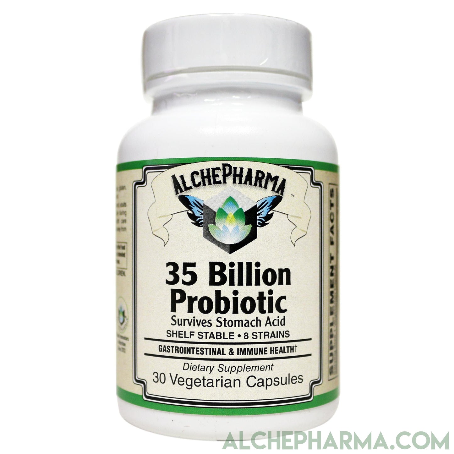 35 Billion Probiotic Synbiotic (Probiotic+Prebiotics) Bio-Enhanced, Acid Resistant Strain (BEARS)-Probiotics-AlchePharma