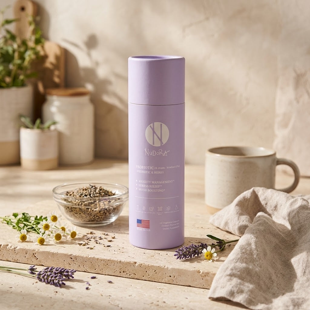 Nudora Probiotic + Prebiotic & Herbs Purple  Mood & Stress Support