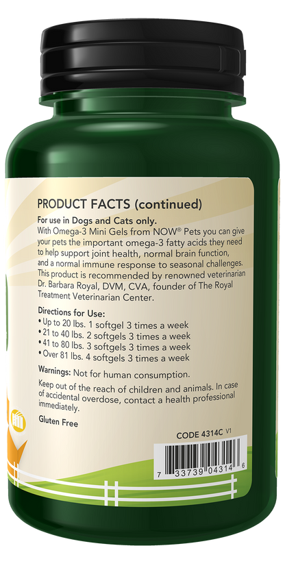 Omega-3 Mini Gels - for Dogs & Cats - 150 Softgels