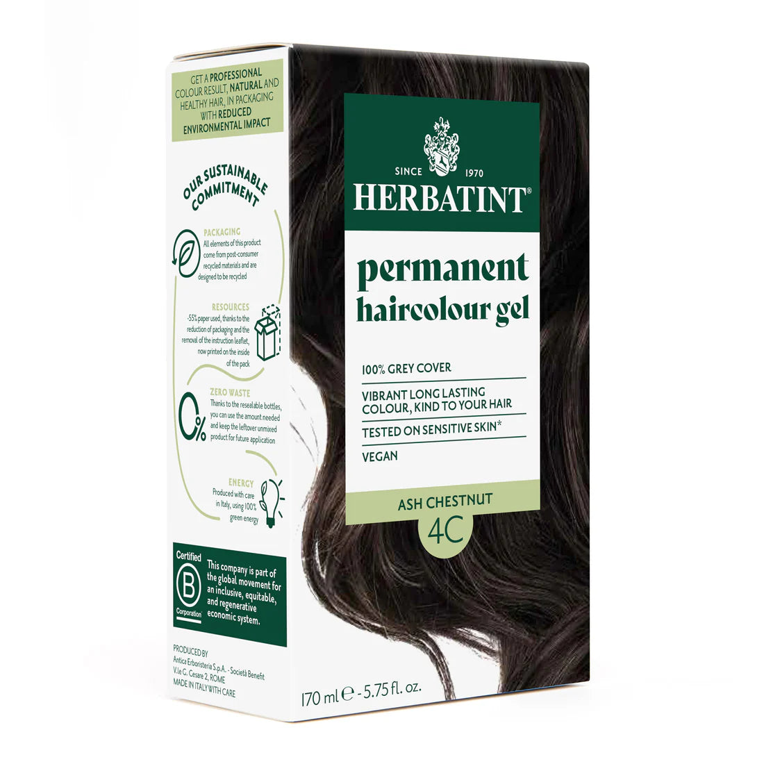 Permanent Hair Color Gel - 4C Ash Chestnut