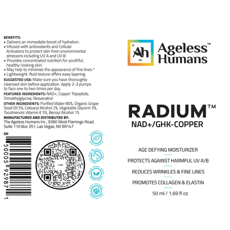 Radium® NAD+ & GHK-CU Anti-Aging Cream - 1.69 Fl. Oz.