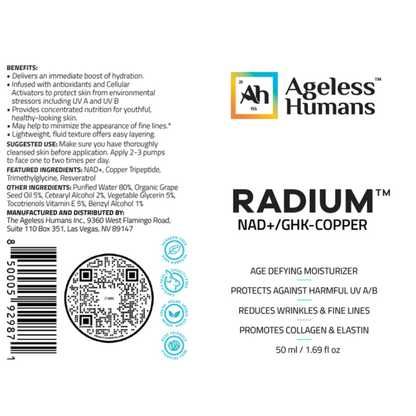 Radium® NAD+ & GHK-CU Anti-Aging Cream - 1.69 Fl. Oz.