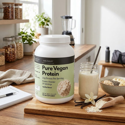 solikka Pure Vegan Protein – Vanilla Flavor (662g)