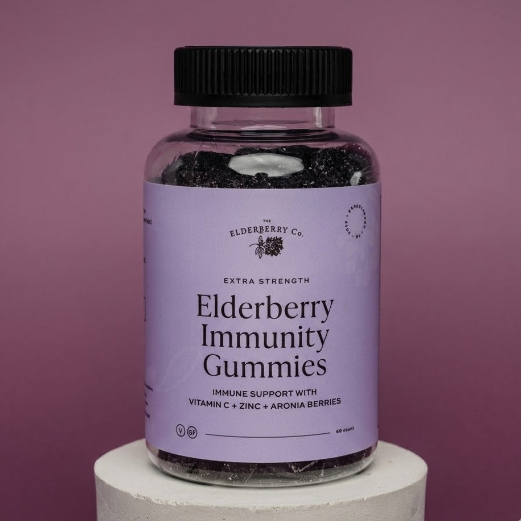 Elderberry Immunity Gummies with Zinc, Vitamins C, D, and E 60 Gummies