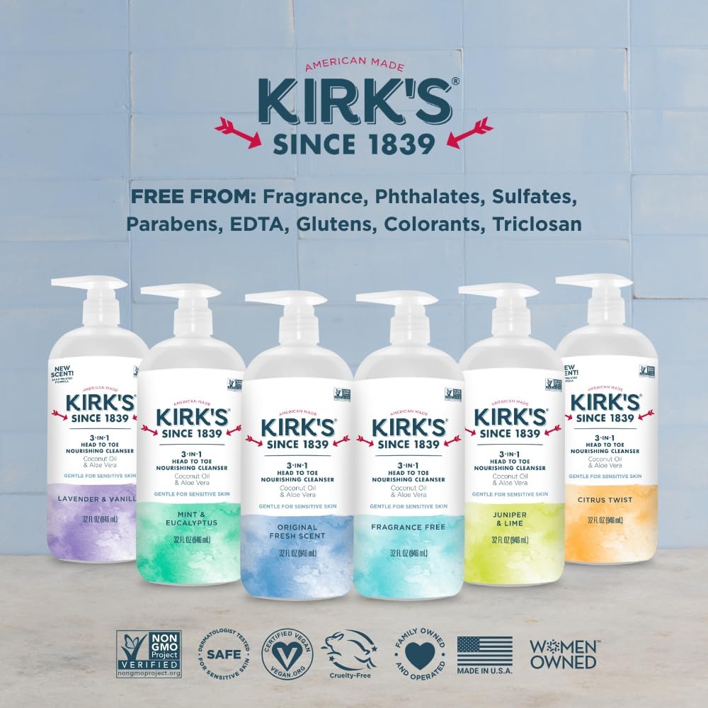 Kirk's Natural 3-in-1 Head to Toe Nourishing Liquid Cleanser