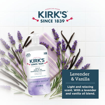 Kirk's 3-in-1 Natural Head to Toe Nourishing Liquid Cleanser