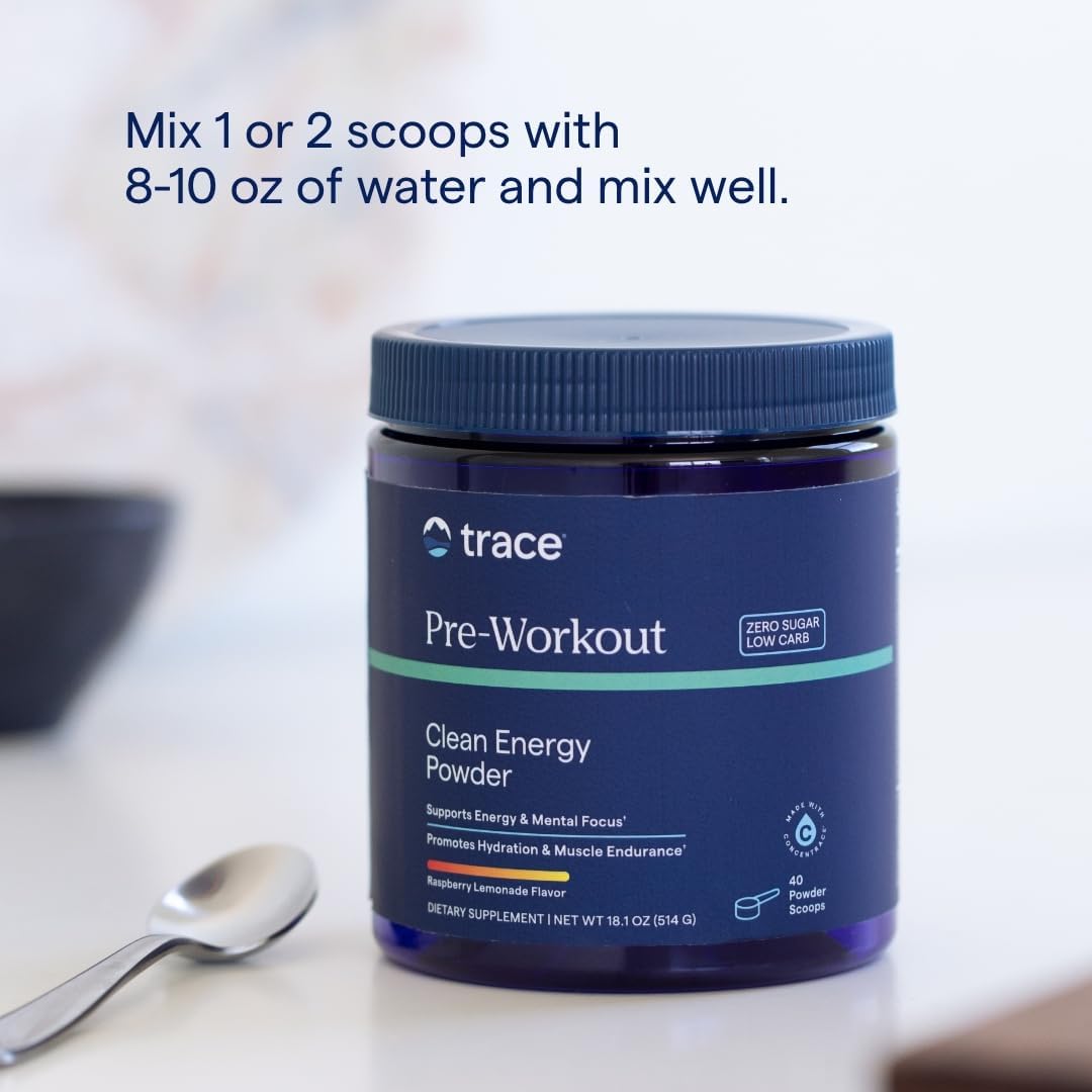 Trace Minerals Pre-Workout Clean Energy Powder (280 Grams)