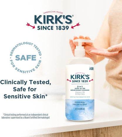 Kirk's Natural 3-in-1 Head to Toe Nourishing Liquid Cleanser