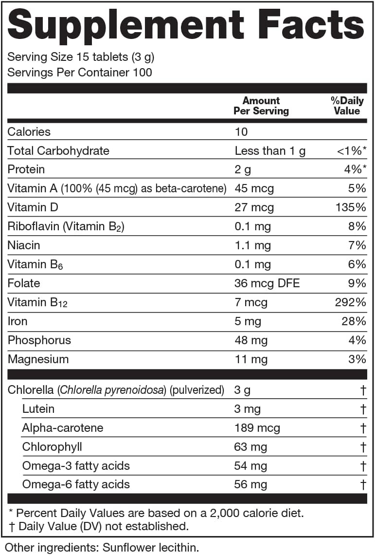 Sun Chlorella 200mg Tablets (1500 Count)