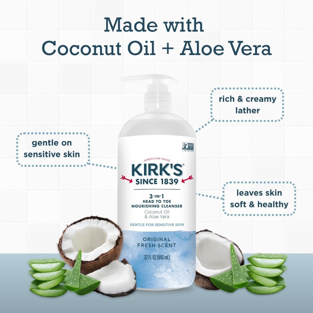 Kirk's Natural 3-in-1 Head to Toe Nourishing Liquid Cleanser