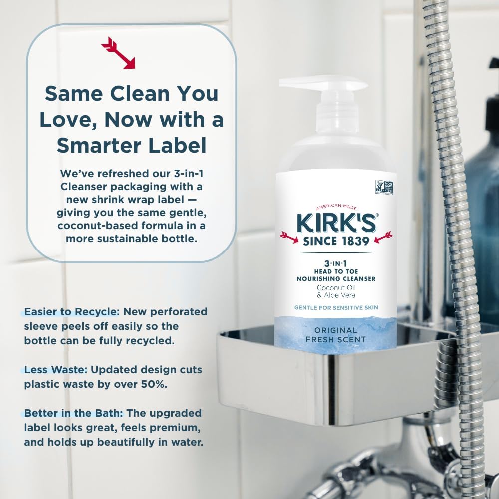 Kirk's Natural 3-in-1 Head to Toe Nourishing Liquid Cleanser