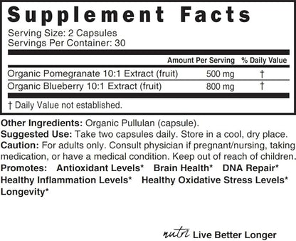 Blueberry Pomegranate Organic, 60 ct