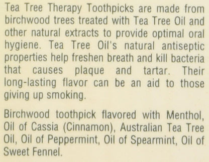 Tea Tree Therapy - Tea Tree Toothpicks - Mint 100 Count