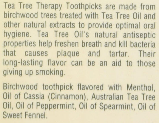 Tea Tree Therapy - Tea Tree Toothpicks - Mint 100 Count