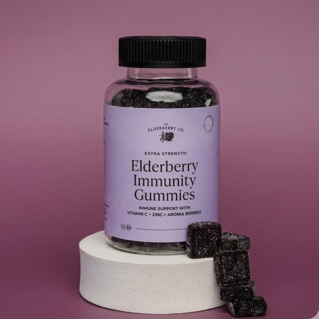 Elderberry Immunity Gummies with Zinc, Vitamins C, D, and E 60 Gummies