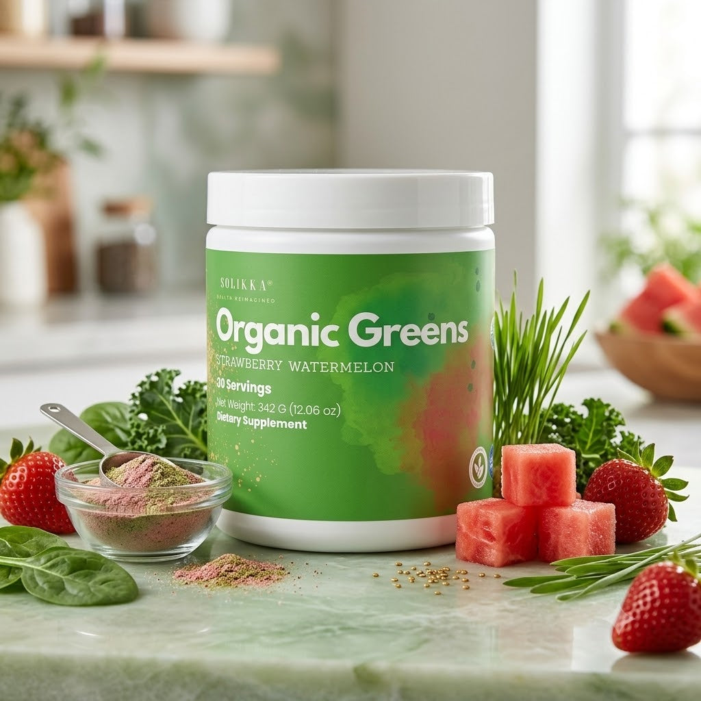 Solikka Organic Super Greens Strawberry Watermelon