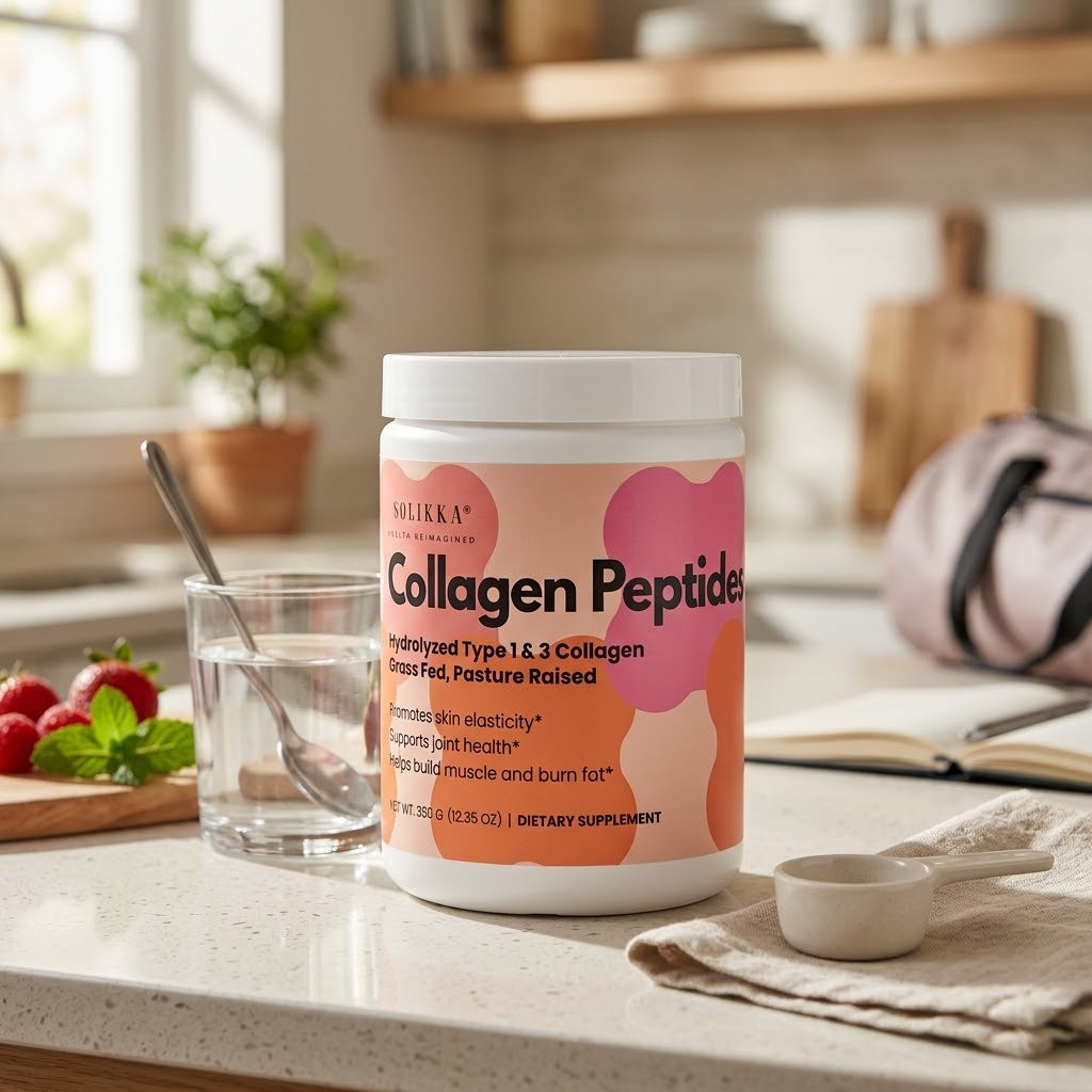 solikka Collagen Peptides – Hydrolyzed Type 1 & 3 Collagen Powder (350g / 12.35 oz)